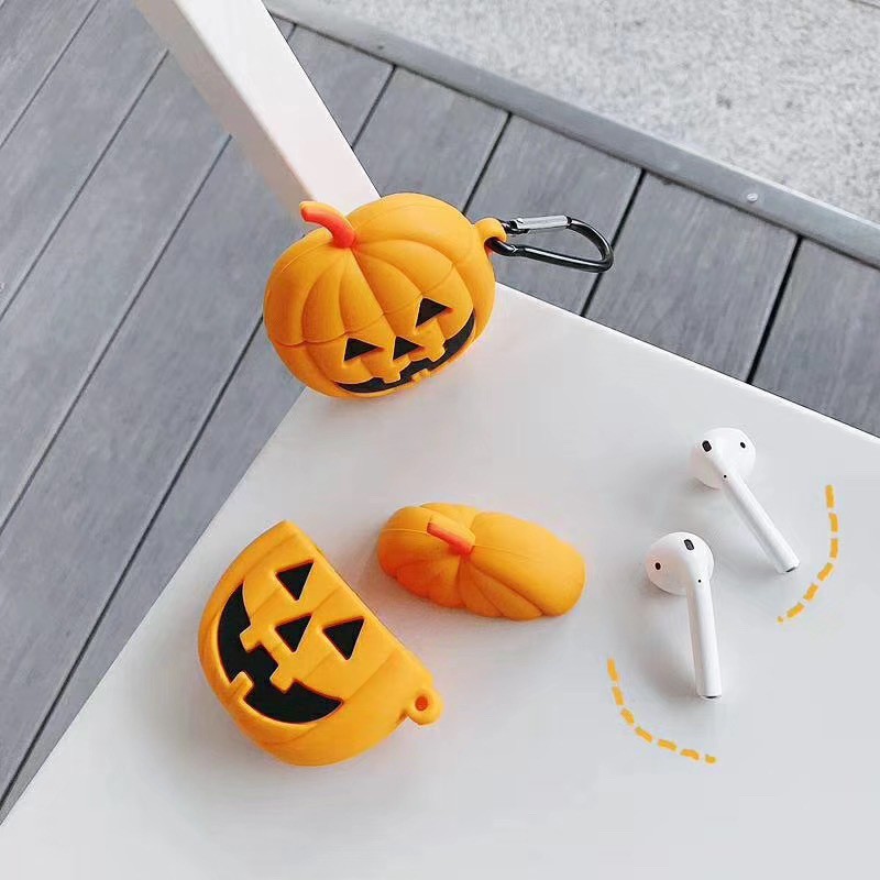 Airpods case, Ốp bảo vệ dành cho Airpods 1/2  - Bí Ngô Halloween