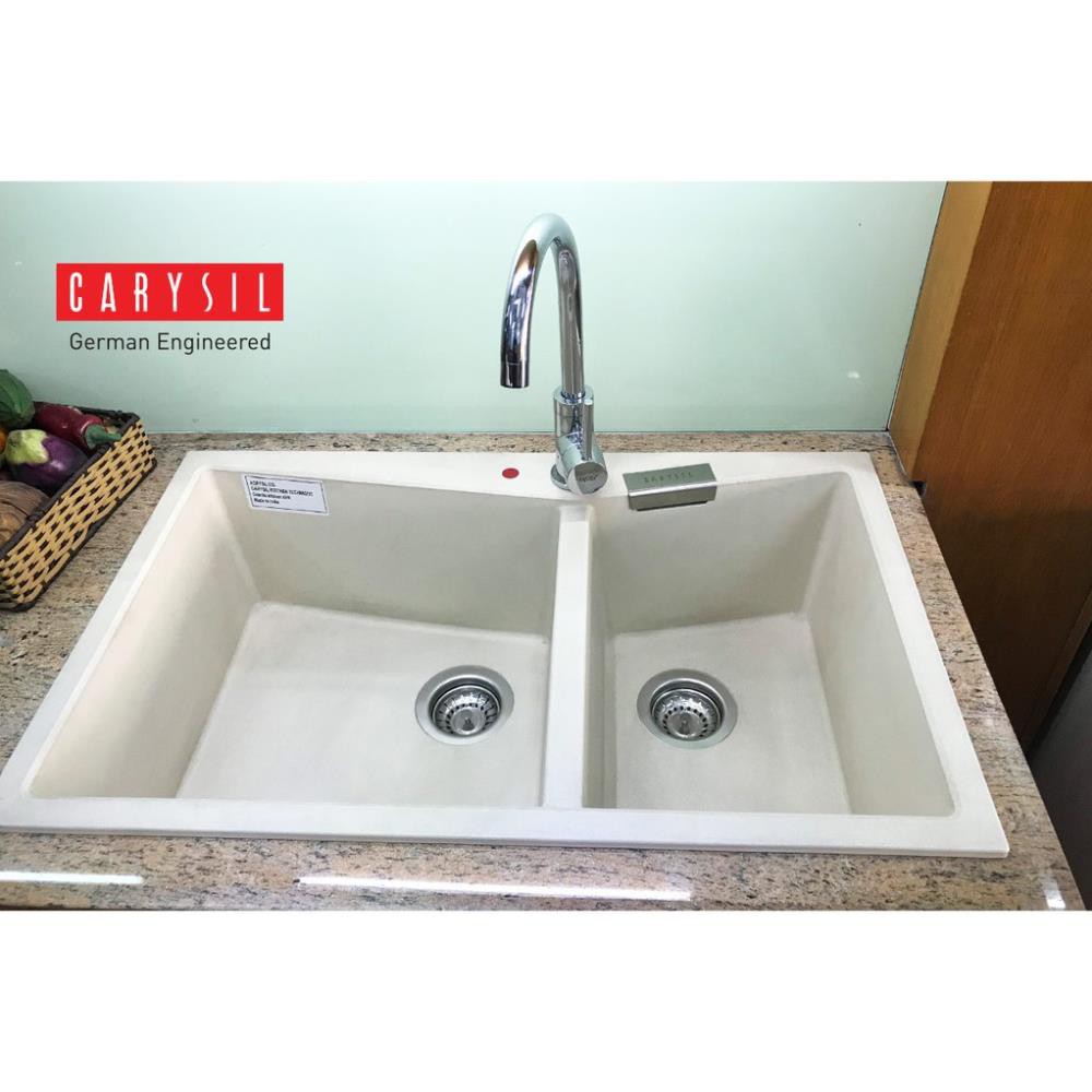 Chậu Rửa Chén carysil Bằng Đá Granite LMC5-02 - Màu Trắng - 800x500mm