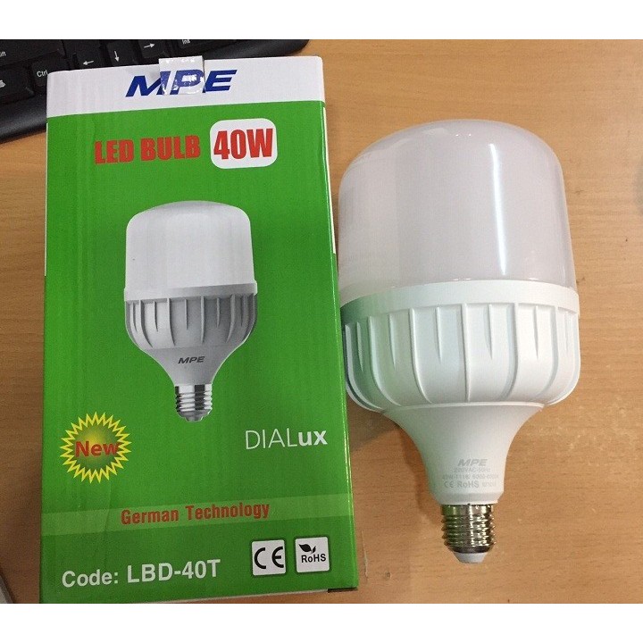 Bóng đèn Led búp trụ MPE 20w 30w 40w 50w bảo hành 24 tháng đổi mới