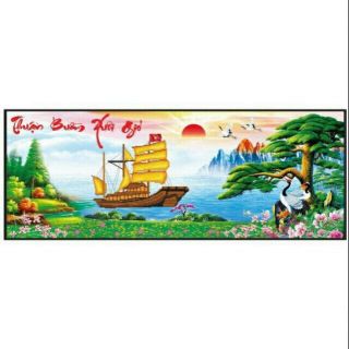 Tranh đính đá Thuận Buồm Xuôi Gió(88596)120x50cm chưa đính