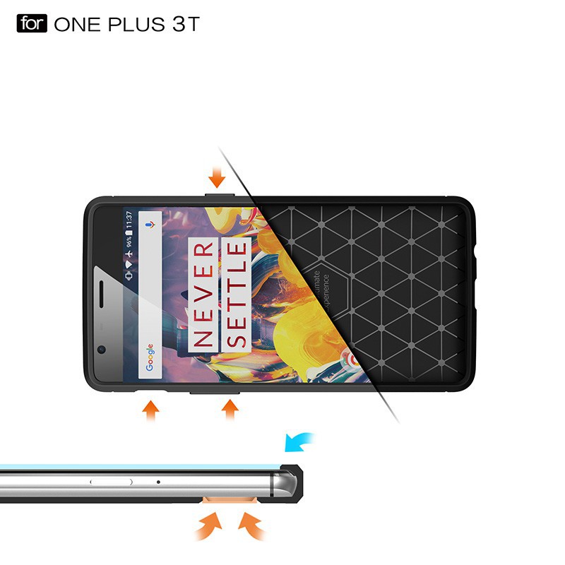 Ốp điện thoại nhựa TPU sợi cacbon chống sốc thanh lịch cho One Plus 3/3T