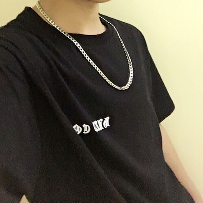 Vòng cổ thép titan không gỉ khắc chữ NK đơn giản phong cách hip hop cho nam và nữ