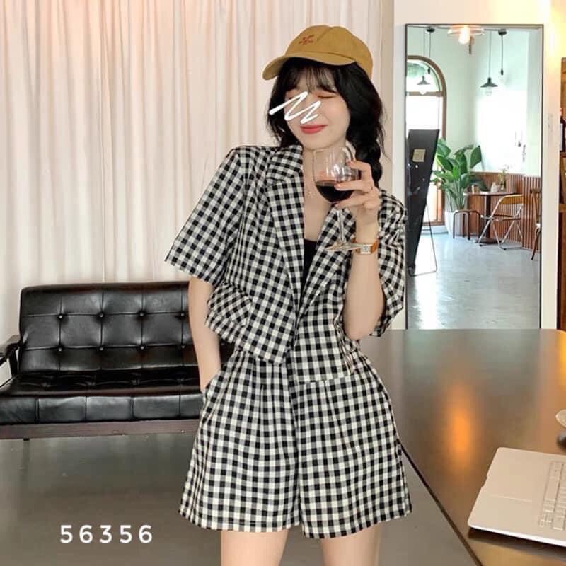 Set vest kẻ caro cực sinh ạ S98 | BigBuy360 - bigbuy360.vn