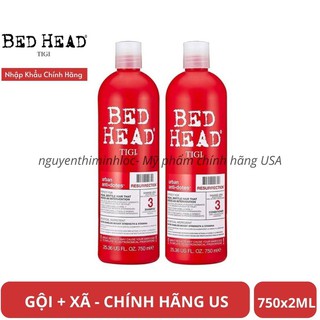 BỘ GỘI - XẢ TIGI - Bed Head Urban Antidotes Resurrection Shampoo & Conditioner 750ml