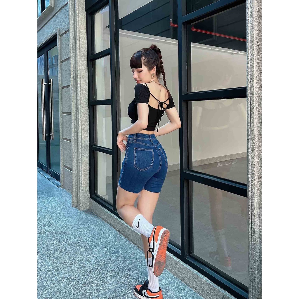 Quần Short Nữ Jean Free Cut, Chất Vải Jean Thoải Mái, WQS000041, SOMEHOW