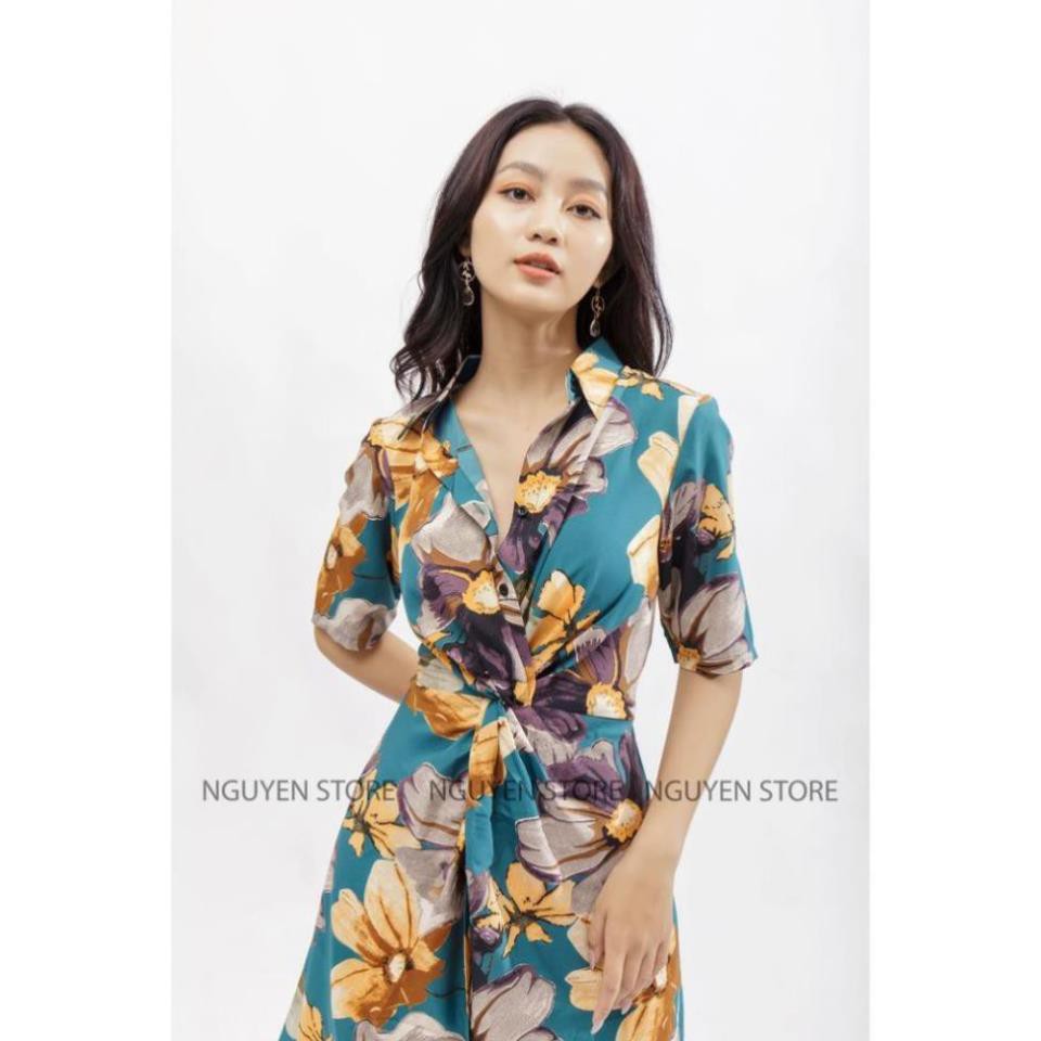 Đầm Suông Nữ Xoắn Eo Trẻ Trung, Váy Sơ Mi Ngắn Tay Cổ Bẻ Thanh Lịch Siêu Hack Dáng. | BigBuy360 - bigbuy360.vn