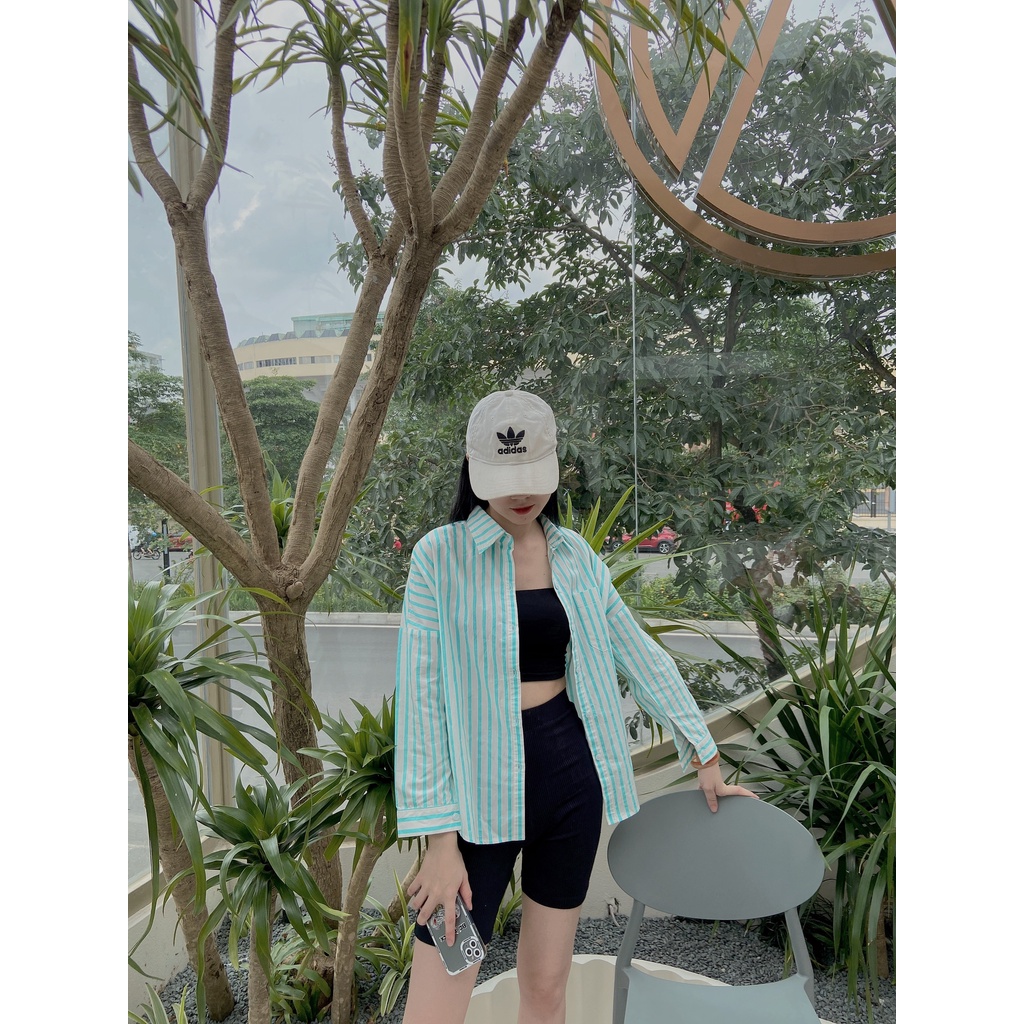 Áo Sơ Mi Kẻ Xanh Nữ Chất Liệu Cotton Mềm Mịn Thấm Hút Mồ Hôi - TA002 | BigBuy360 - bigbuy360.vn