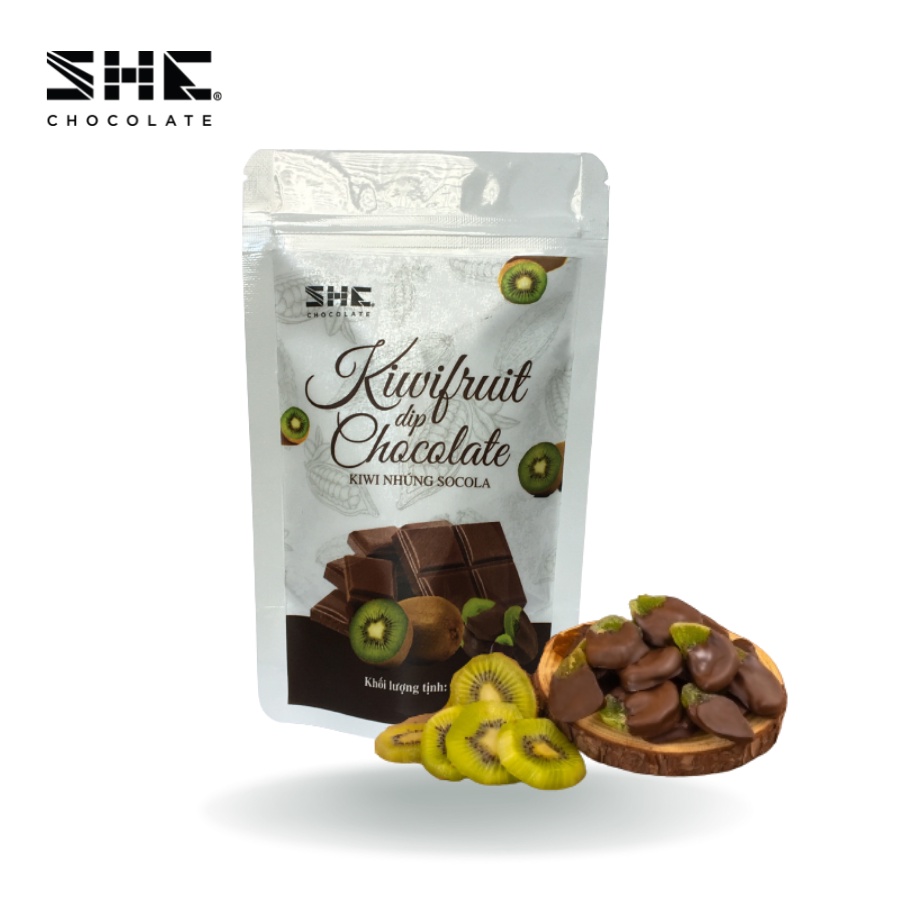 [Giá dùng thử] Socola nhúng trái cây ( Cam, Xoài, Tắc, Kiwi) - Túi 50g - SHE Chocolate - Thơm ngon và thích hợp ăn vặt