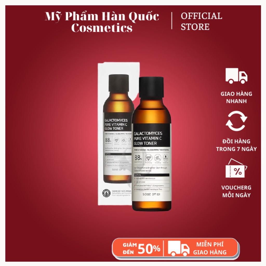 Nước Hoa Hồng Dưỡng Trắng Da Some By Mi Galactomyces Pure Vitamin C Glow Toner