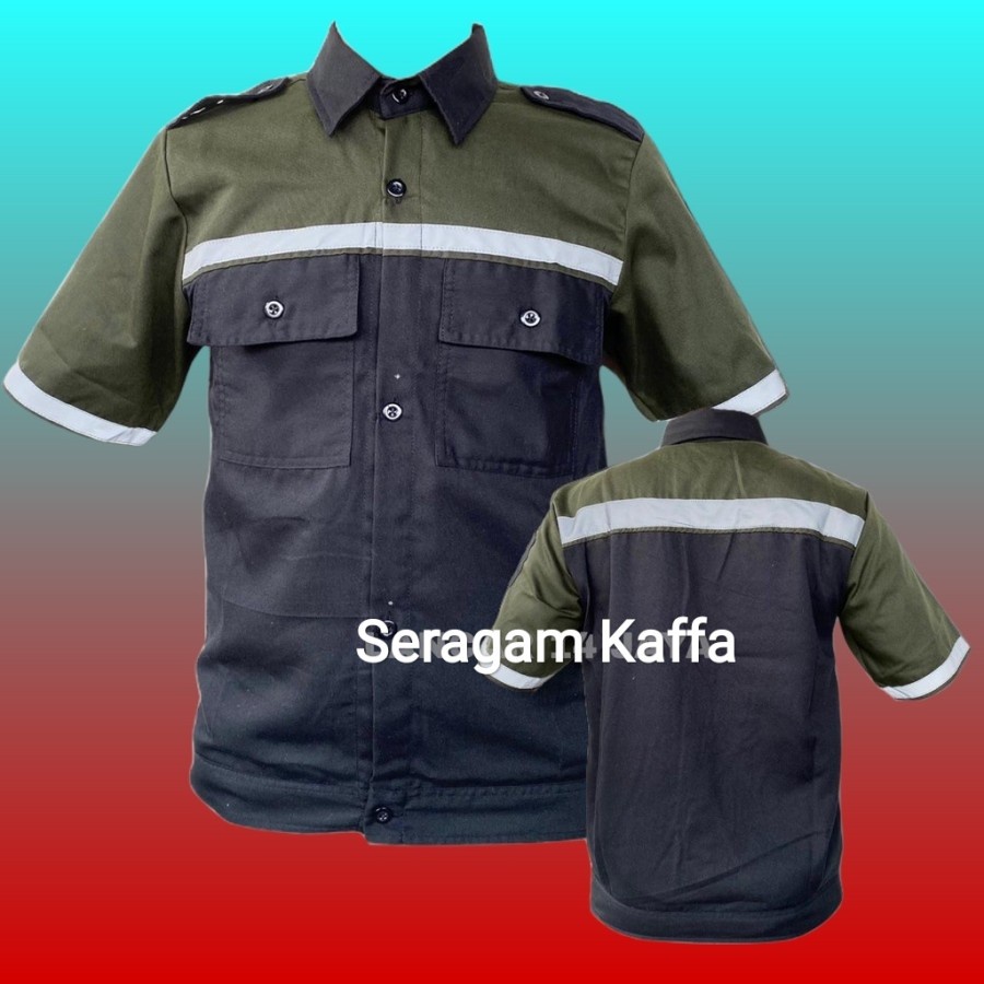 Wearpack Đồng Phục Bảo Hộ Lao Động Tay Ngắn Màu Xanh Lá Quân Đội Cao Cấp