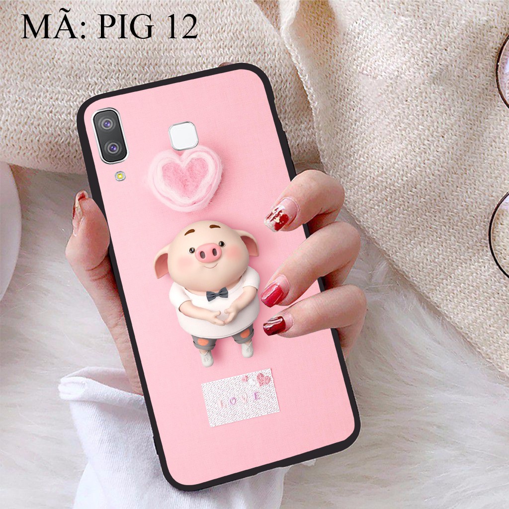 Ốp lưng Samsung A8 Star viền dẻo TPU BST Pig Cute