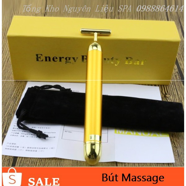 Máy massage❤️FREESHIP❤️  Cây Massage Mặt Mạ Vàng 24K Rung