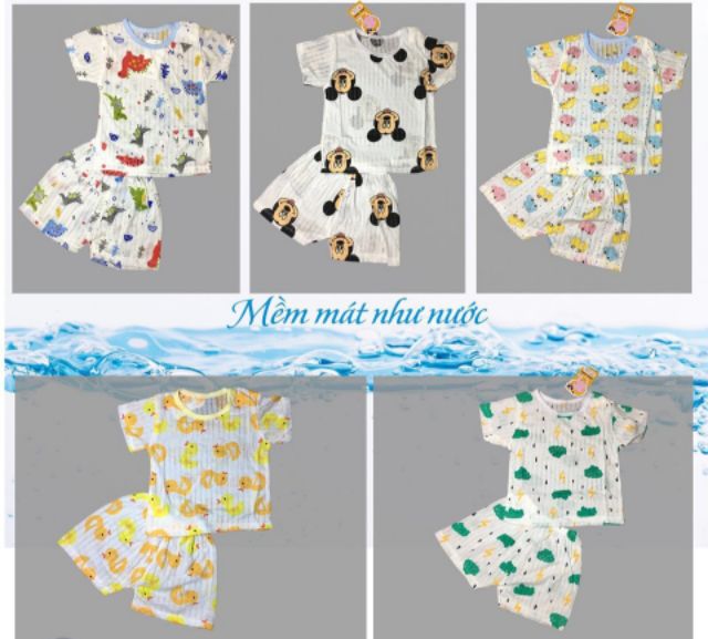 Bộ cộc cotton giấy bé trai, gái hàng Việt Nam