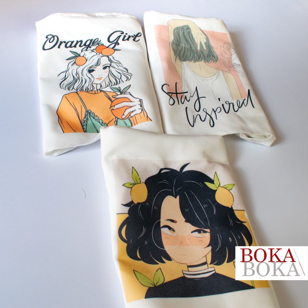 Túi tote túi vải canvas xách vai nữ Orange Girl thời trang phong cách Hàn Quốc đi học giá rẻ có khóa kéo