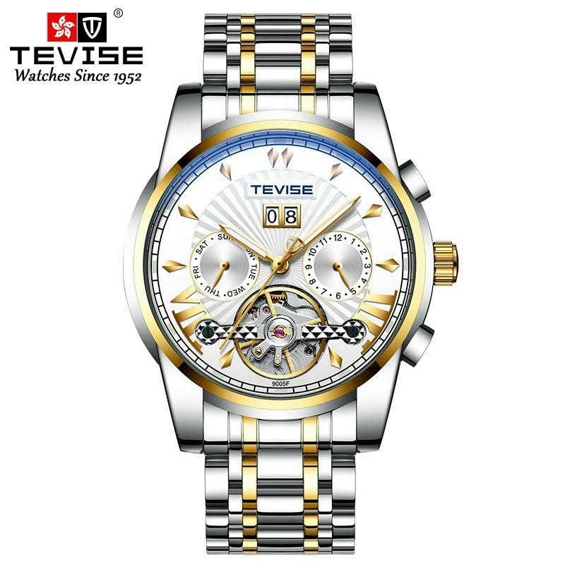 Đồng hồ nam tự động Automatic, đồng hồ đeo tay nam chính hãng TEVISE máy cơ cao cấp, chạy cả đời không cần pin, cực sang
