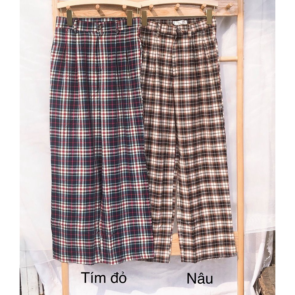 Quần ống rộng kẻ ulzzang | BigBuy360 - bigbuy360.vn