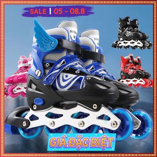 Giầy trượt patin Sport 4 bánh phát sáng chính hãng cao cấp giá rẻ dành cho trẻ em và người lớn SP01 batin tặng cánh
