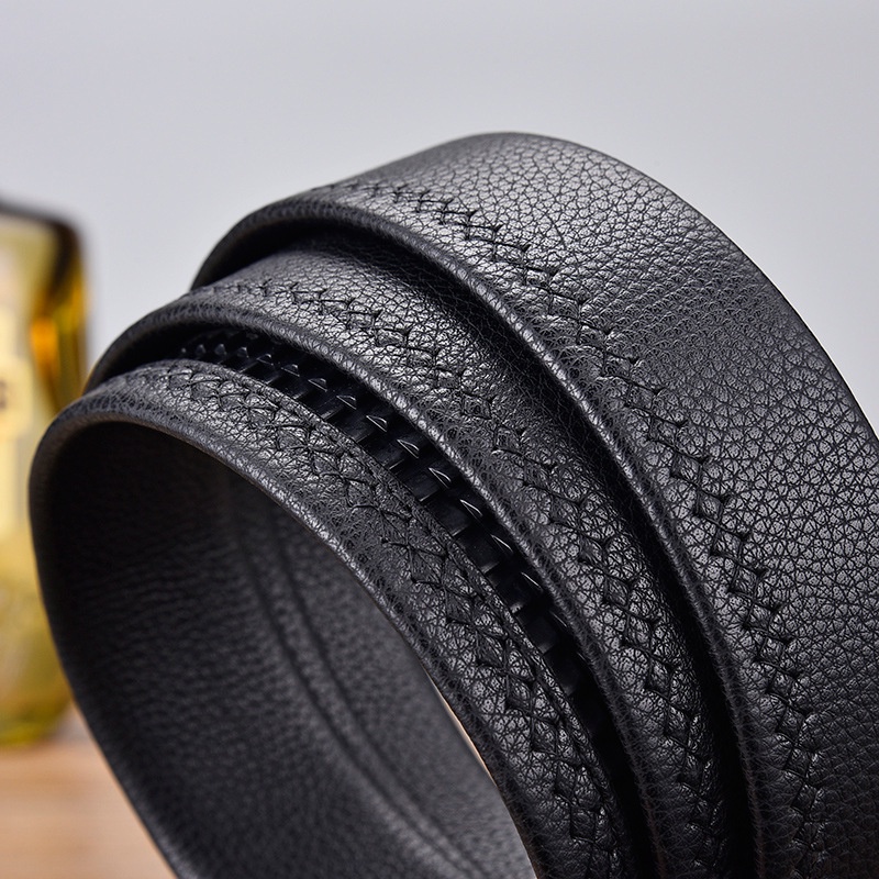 Mới Thắt Lưng Da Bò 3.5cm Không Khóa Chất Lượng Cao Cho Nam