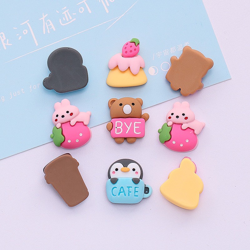 Charm (C501) slime/ Dụng Cụ Charm Trang Trí Hình [Ko Keo &amp; Nút] Dễ Thương (Khoảng 2cm)