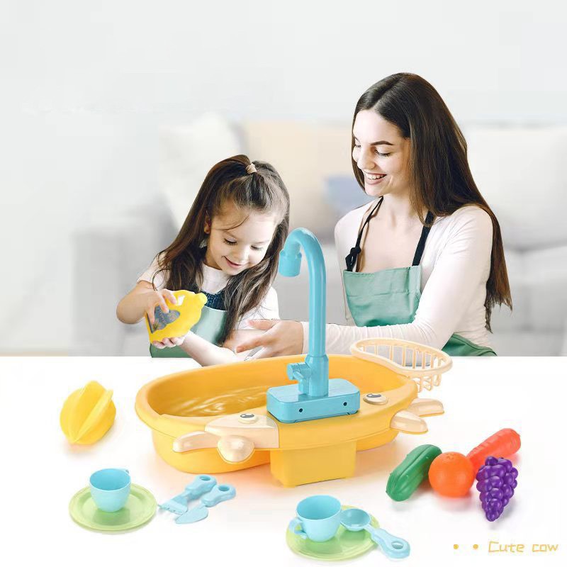 Bộ Đồ Chơi Bồn Rửa Chén Bát, Rau Củ Có Vòi Phun Nước - Smarthome Toys