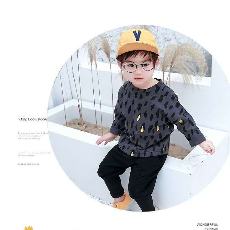 Áo Thun Dài Tay Họa Tiết Da Báo Đáng Yêu Hợp Thời Trang Cho Bé