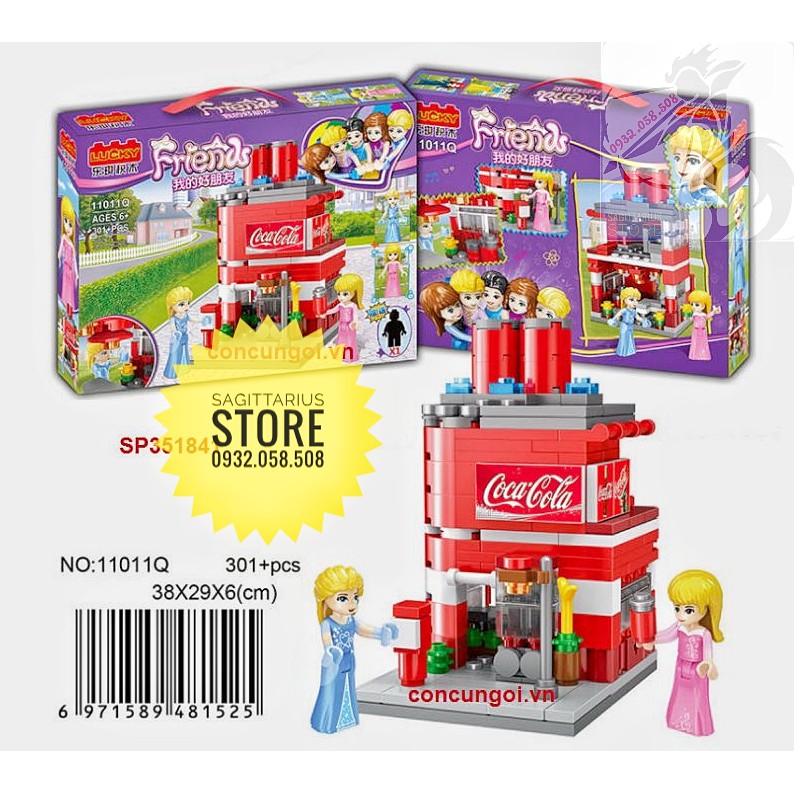 Lego Friend Lucky 11011Q Lắp Ráp Quán Nước Coca-Cola ( 301 Mảnh )