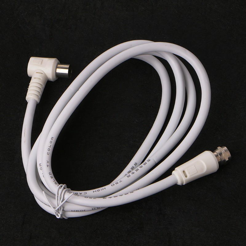 Dây cáp dành cho ăng ten vệ tinh màu trắng giắc cắm 9.5mm cong 90 độ thành cổng cắm kiểu F