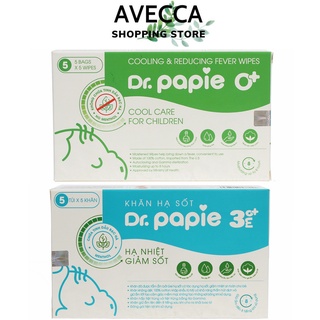 Khăn Hạ Nhiệt Giảm Sốt Dr Papie 0m+ Và 3m+ (Hộp 5 Cái)