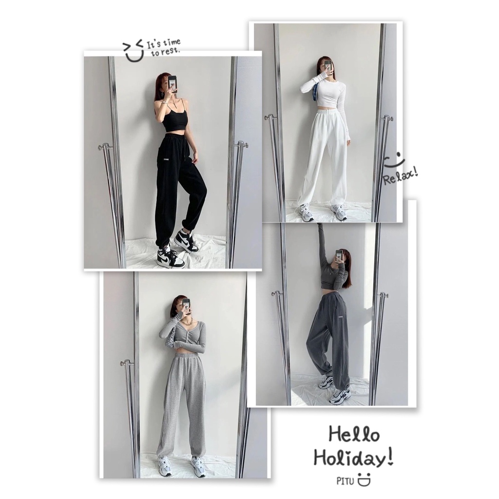 Quần jogging nữ lưng thun cột dây basic NB9