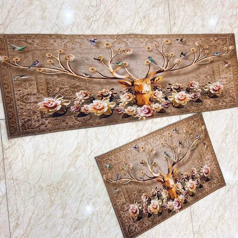 Mẫu Mới 2022 Xả kho Bộ 2 thảm bếp 3d sang chảnh