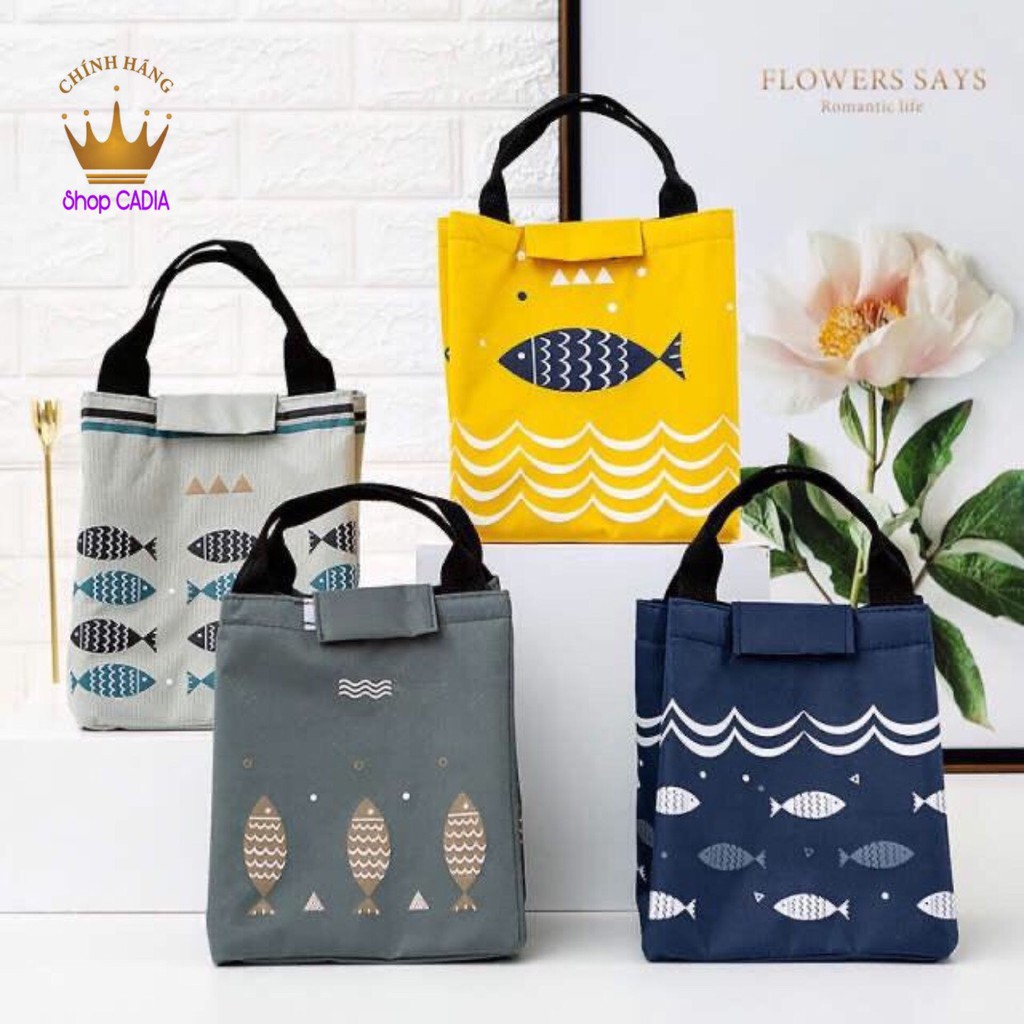 Túi giữ nhiệt đựng hộp cơm cao cấp hình cá dễ thương tiện dụng