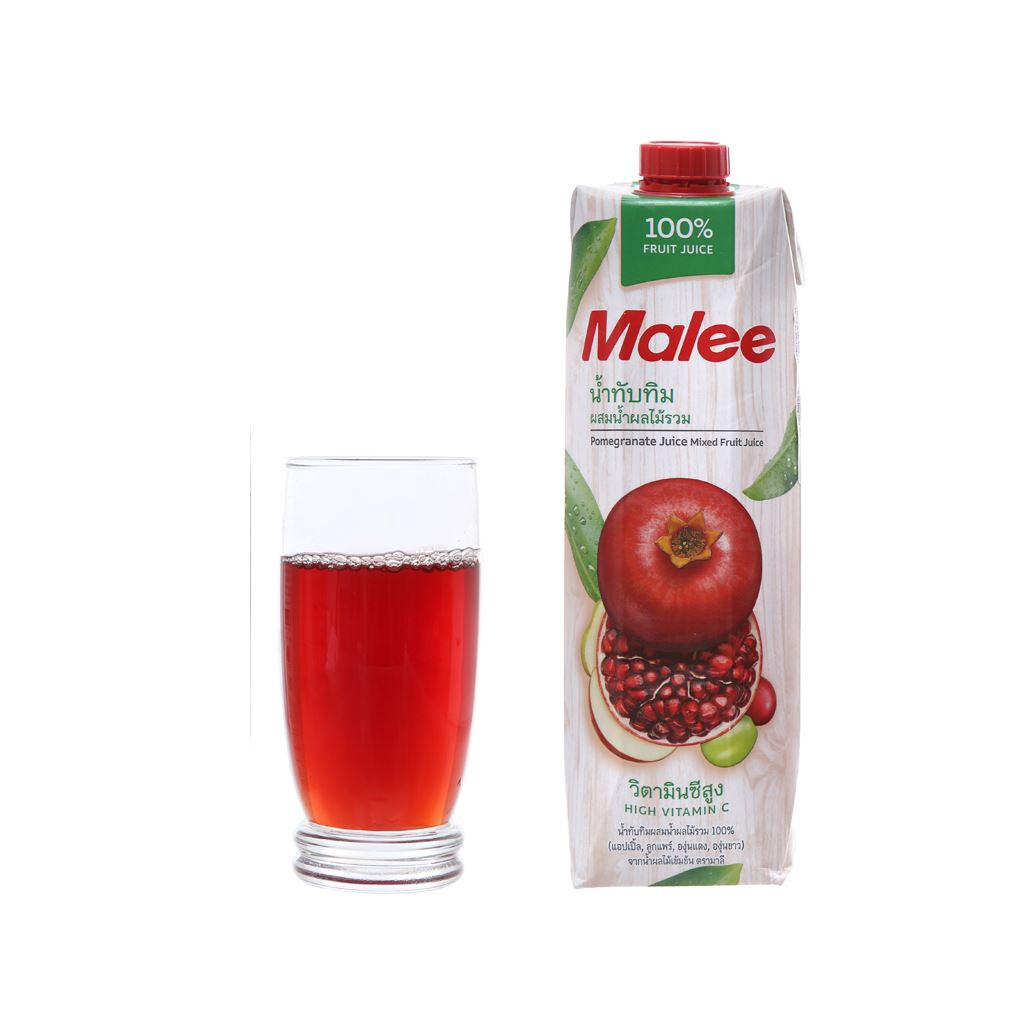 [Hộp 1 Lít] NƯỚC ÉP LỰU VÀ TRÁI CÂY HỖN HỢP [Thailand] MALEE Pomegranate Juice Mixed Fruit Juice (halal) (ttdt)