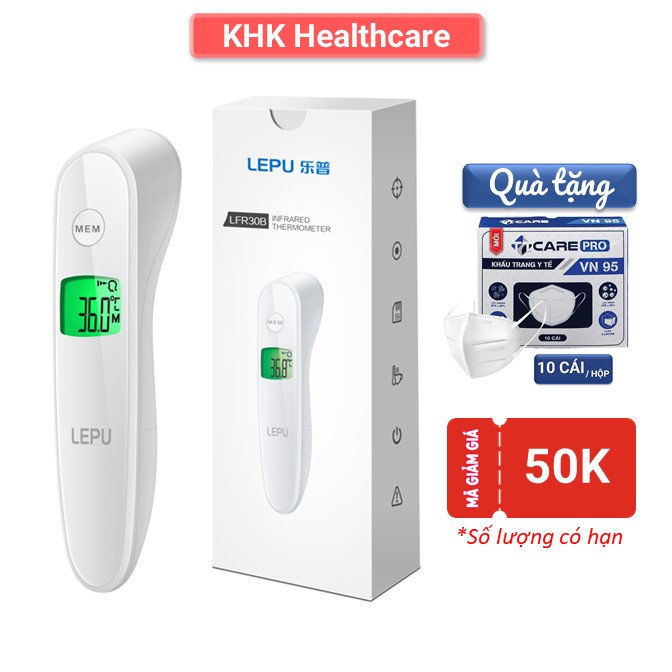 Nhiệt kế hồng ngoại đo trán Lepu LFR30B đo nhanh không chạm, cảnh báo khi sốt cao | Bảo hành 1 năm