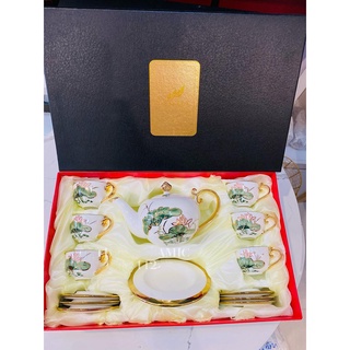 Bộ ấm chén trà sen sứ cao cấp