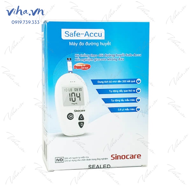 Bộ Máy Đo Đường Huyết , Tiểu Đường Sinocare Safe-Acucu