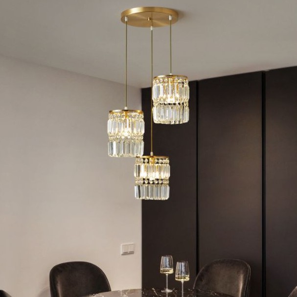Đèn thả MONSKY LOLER pha lê 2 tầng độc đáo trang trí nhà cửa hiện đại - kèm bóng LED chuyên dụng
