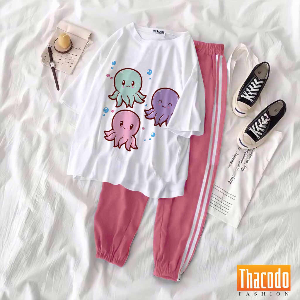 Set Đồ Thể Thao Áo Thun Quần Sọc Đẹp Chất Unisex Form Rộng | BigBuy360 - bigbuy360.vn