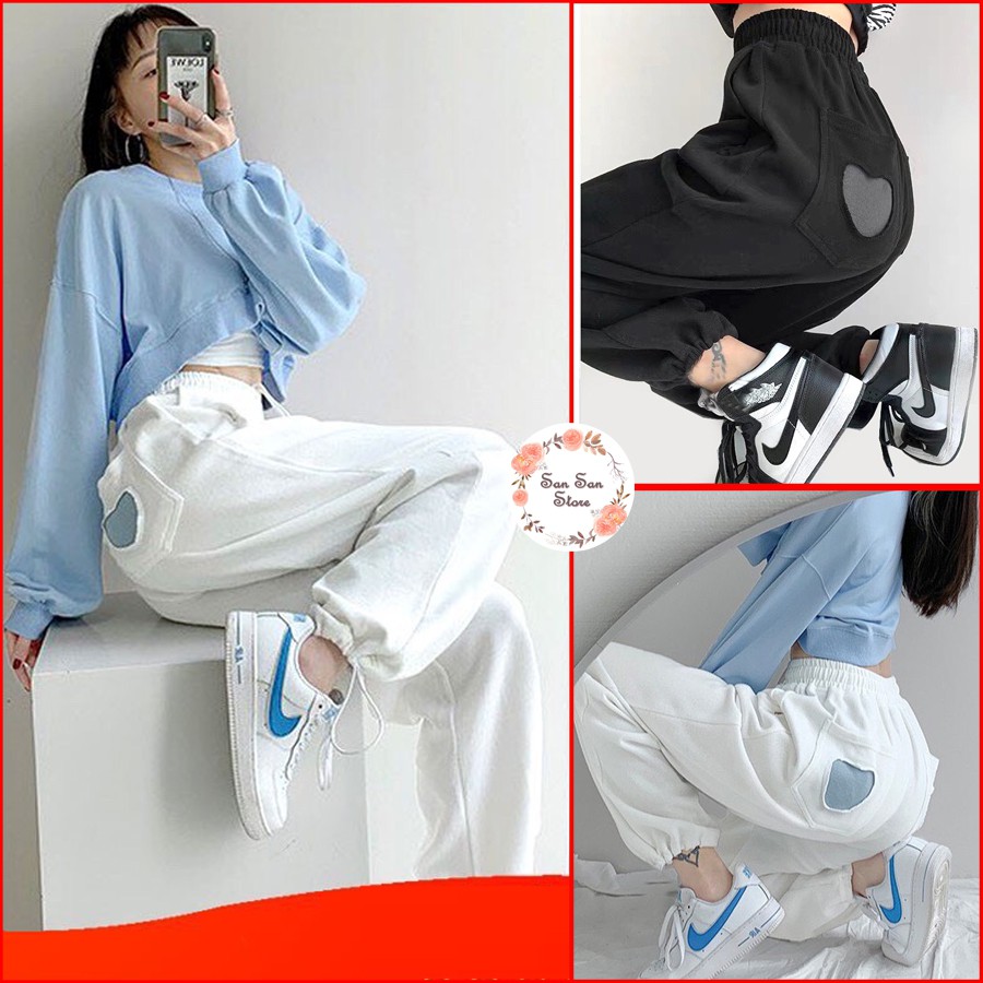 Quần Jogger Nữ Túi Tim - Quần Dài Kiểu Dáng Thể Thao Bo Gấu Chất Liệu Vải UMI Da Cá Cao Cấp HiMie