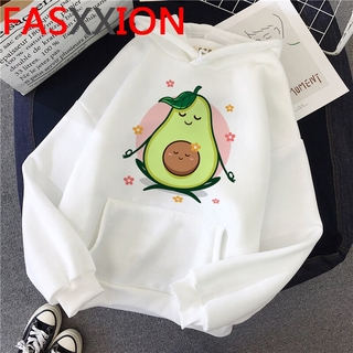 Áo Hoodie In Họa Tiết Hoạt Hình Trái Bơ Phong Cách Harajuku Vui Nhộn Ấm Áp Mùa Đông Dành Cho Bạn Nữ