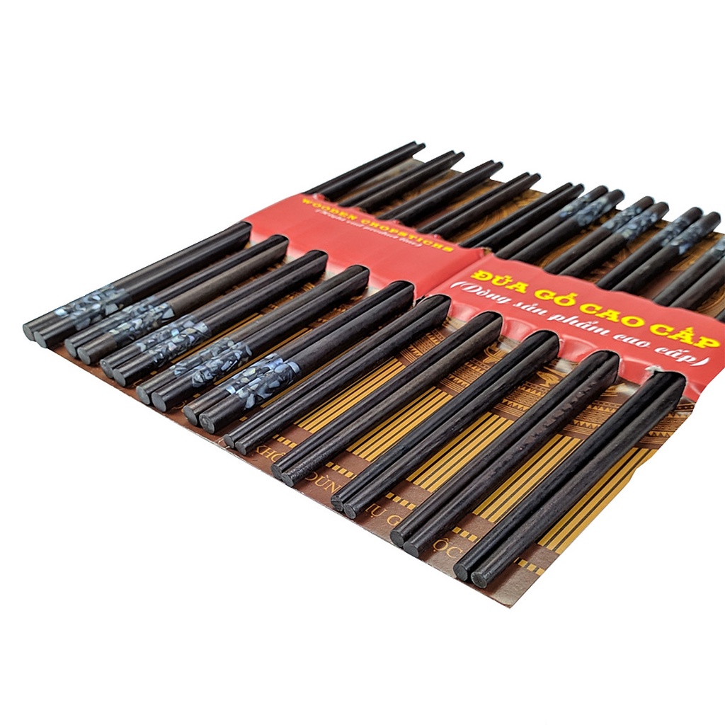Đũa gỗ Trắc Đầu Tròn Khảm Ốc Xà Cừ Cao Cấp Chống Mốc Thiên Duy