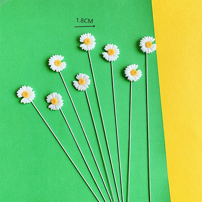 Set cắm hoa cúc Acrylic cao cấp trang trí bánh kem, phụ kiện trang trí bánh sinh nhật