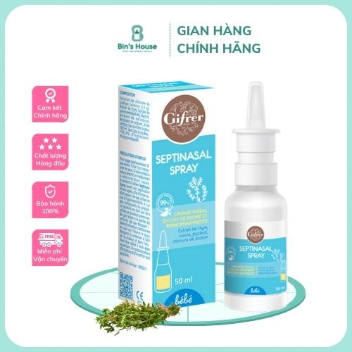Fysoline - Nước Muối Khoáng Khuẩn Gifrer Dạng Xịt Pháp 50ml dung dịch rửa mũi thảo dược an toàn