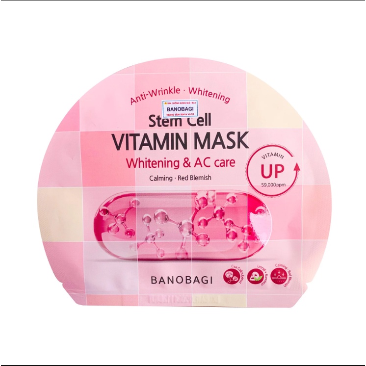 Mặt Nạ Banobagi Stem Cell Vitamin Mask Hàn Quốc, Mặt Nạ Giấy Vitamin BANOBAGI Stem Cell Vitamin Mask 30g