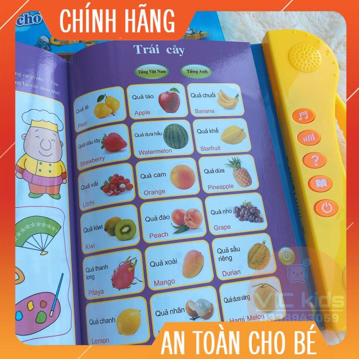 Sách nói điện tử song ngữ Anh-Việt ⚡FREE SHIP⚡ Giúp bé học tiếng anh và học về thế giới xung quanh