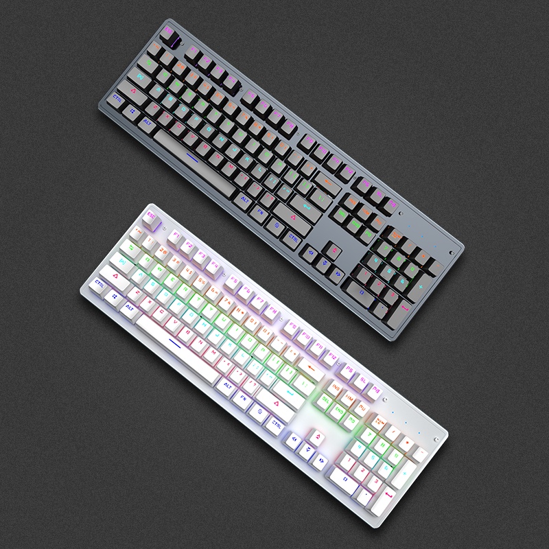 Bàn phím LEAVEN K880 PRO Led RGB Văn phòng Máy tính chơi game Bàn phím cơ có dây 104 Phím Dễ thương