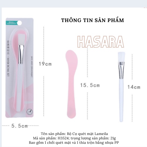 Cọ đắp mặt nạ nội địa trung, bộ 2 dụng cụ đắp mặt gồm thìa và chổi quét mặt nạ H3524 - Hasara