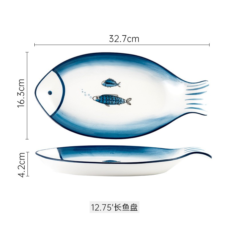 Bộ bát đĩa gốm sứ hình cá nhiều kiểu dáng