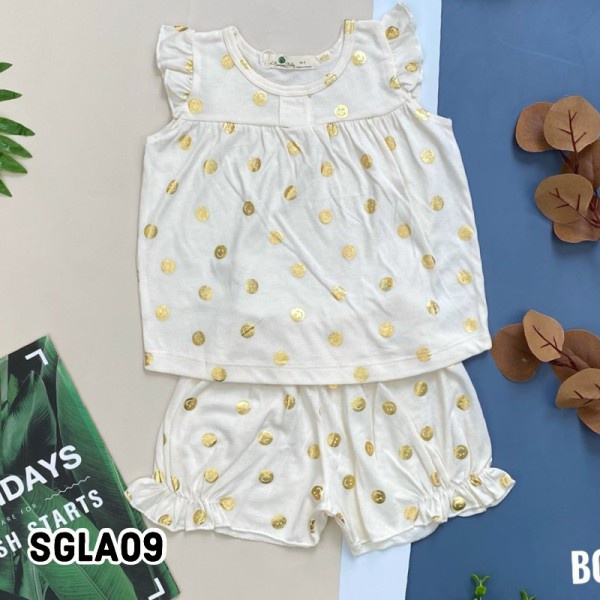 Đồ bộ bé gái thun cotton sát nách cánh tiên bộ quần áo thời trang cho bé đi học đi chơi  - SLGA