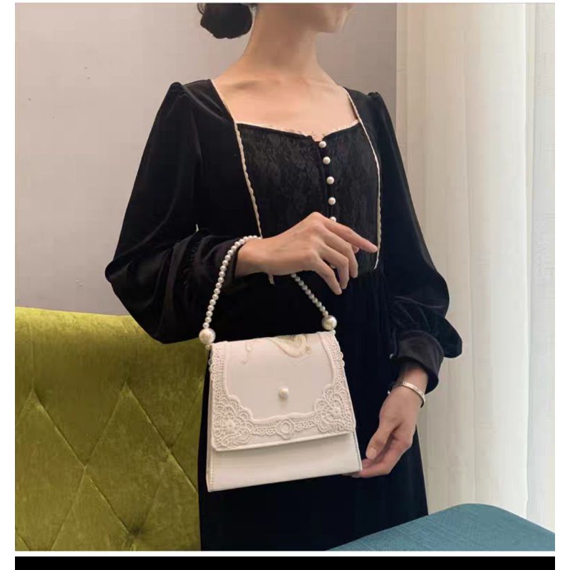 Túi xách tay đeo chéo phong cách vintage sang trọng kèm hình thật
