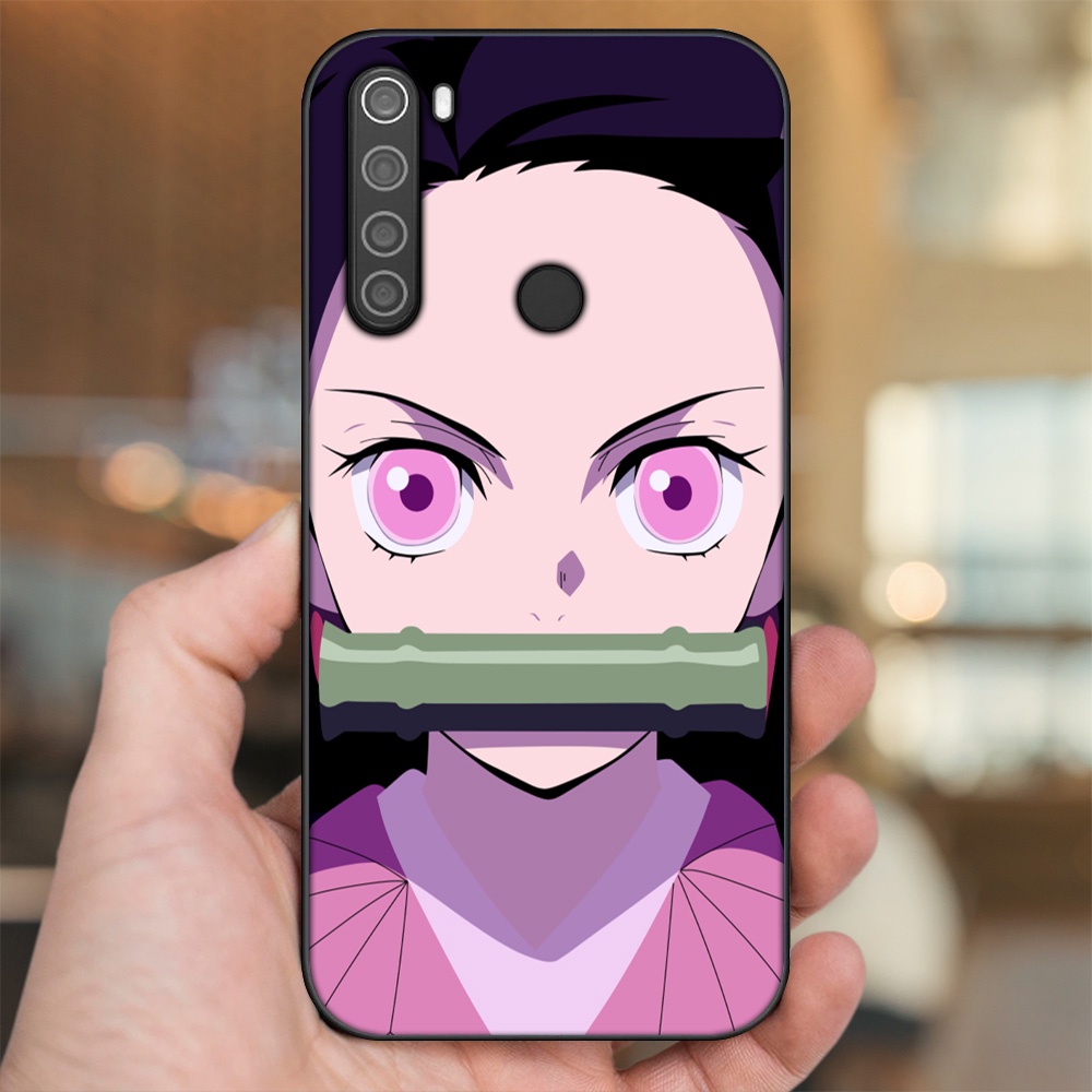 Ốp lưng Xiaomi Redmi Note 8 viền đen in hình Nezuko Kimetsu no Yaiba